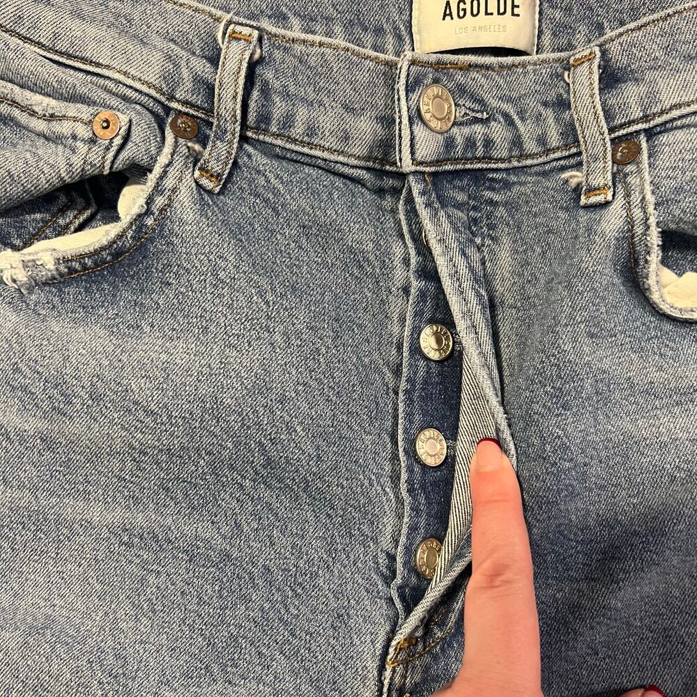 Agolde Riley High Rise Straight Crop Stretch Jeans Size 29 - Picture 3 of 9
